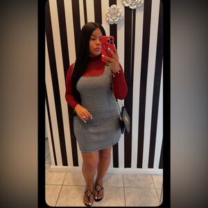 SO Black and White Checkered Mini Dress